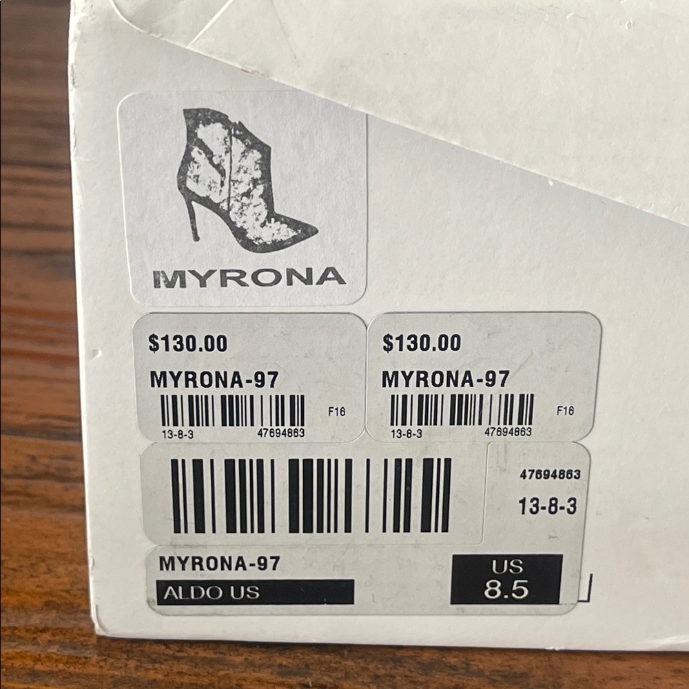 ALDO MYRONA BOOTS Black Leather Pointed Tor Side Zipper Stiletto Heel Size 8.5 - Picture 16 of 16